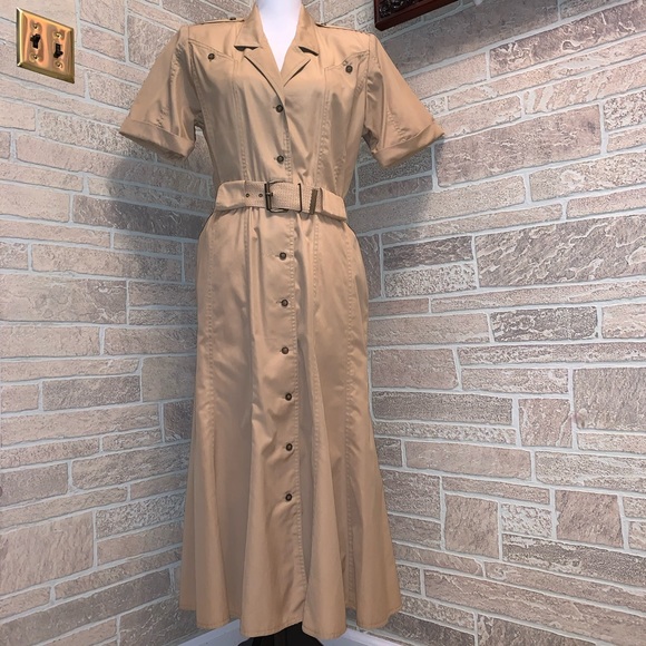 Sasson Paris New York Brown Tan Shirtdress - Picture 3 of 12